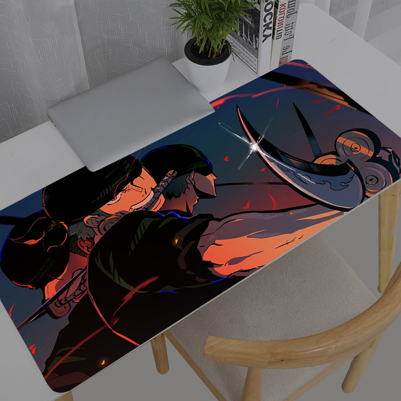 Gaming Office Accessories - 大型マウスパッドオフィスワンピースロロノア・ゾロコンピュータデスクマットテーブルキーボードラップトップカーペットアクセサリーゲームマウスパッド