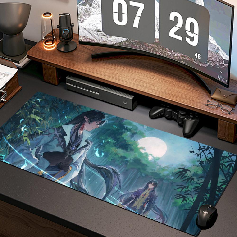 Gaming Accessories Wallpaper - ダンヘン壁紙マウスパッド新しいコンピュータホームマウスパッドXXLデスクマット天然ゴムオフィス滑り止めゲームアクセサリーパッド