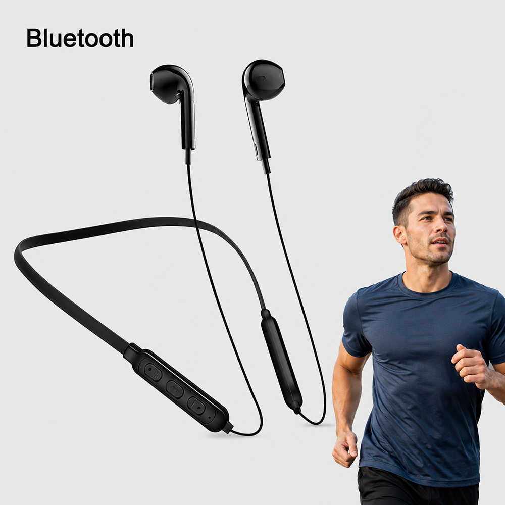 Gaming Accessories Iphone - スポーツフィットネスオーディオアクセサリー首掛け式BluetoothヘッドセットHDマイクiPhone Xiaomi Huawei電話用ノイズリダクションサウンド