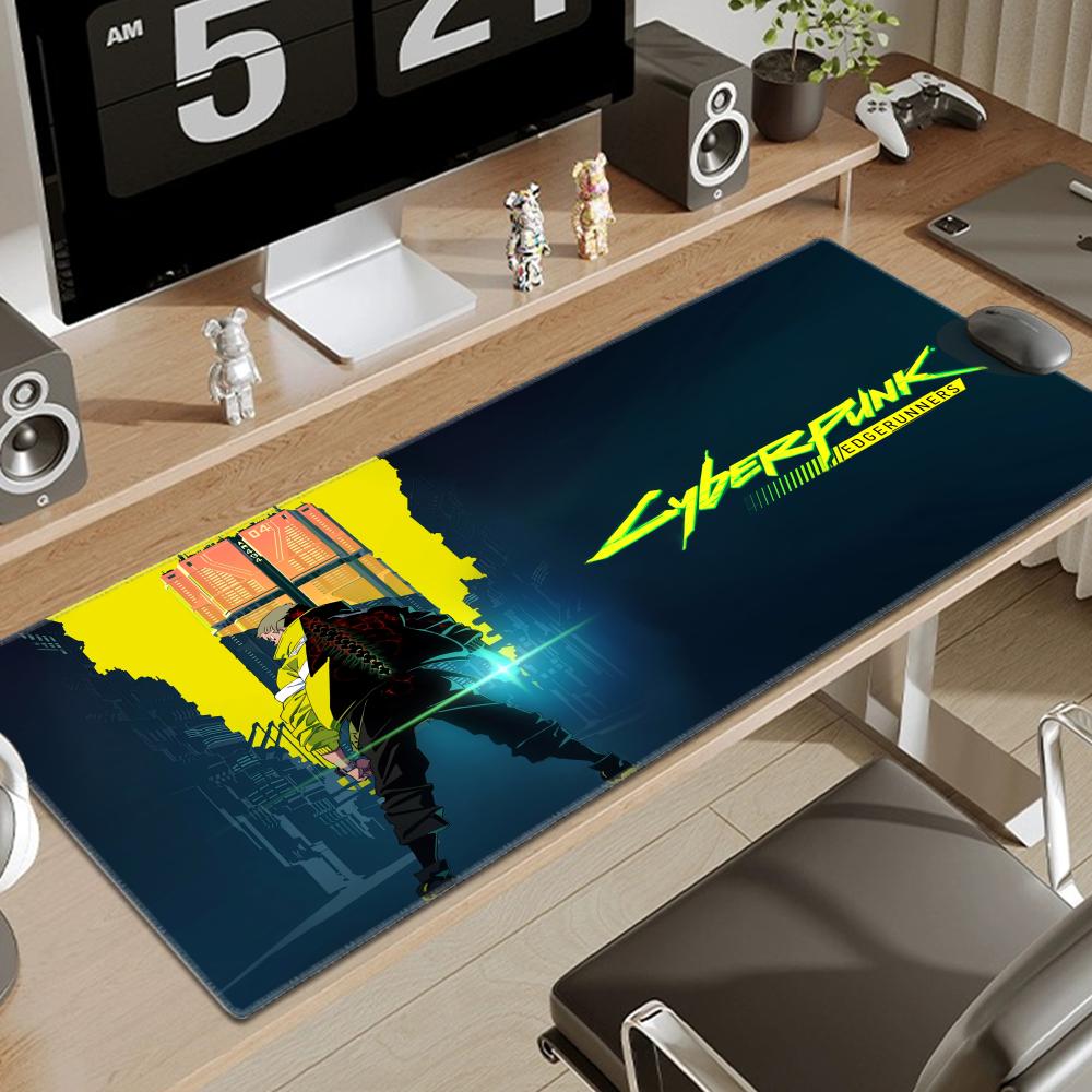 Gaming Accessories Wallpaper - HD 印刷新しい壁紙 C_cyberpunk E_edgerunners マウスパッド滑り止めマウスパッドコンピュータゲーマー LockEdge