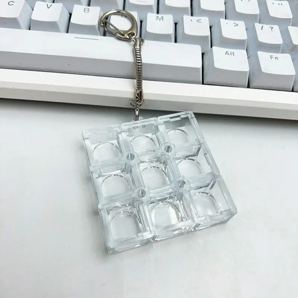 Keyboard Switch Tester - フィジェットプラスチック DIY キーボードキーホルダー DIY フィジェットメカニカルキーボードスイッチテスター透明キーリングオフィスワーカー