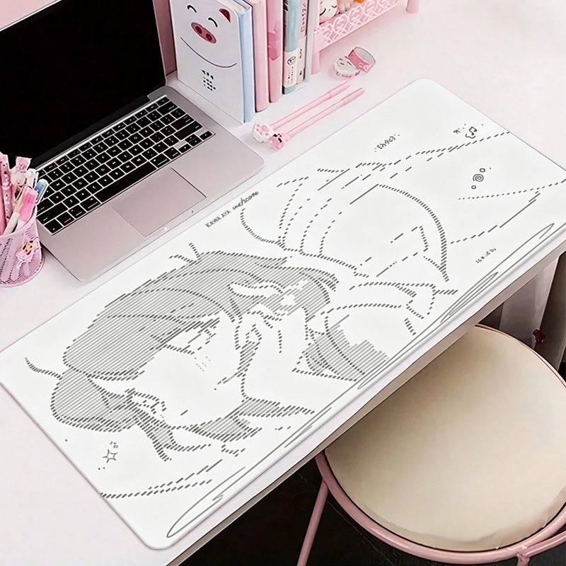 Gaming Accessories For Setup - 1 個革製マウスパッドアニメエンジェルガール Y2k かわいい大型コンピュータキーボード HD レザーデスクマットかわいいゲームオフィス