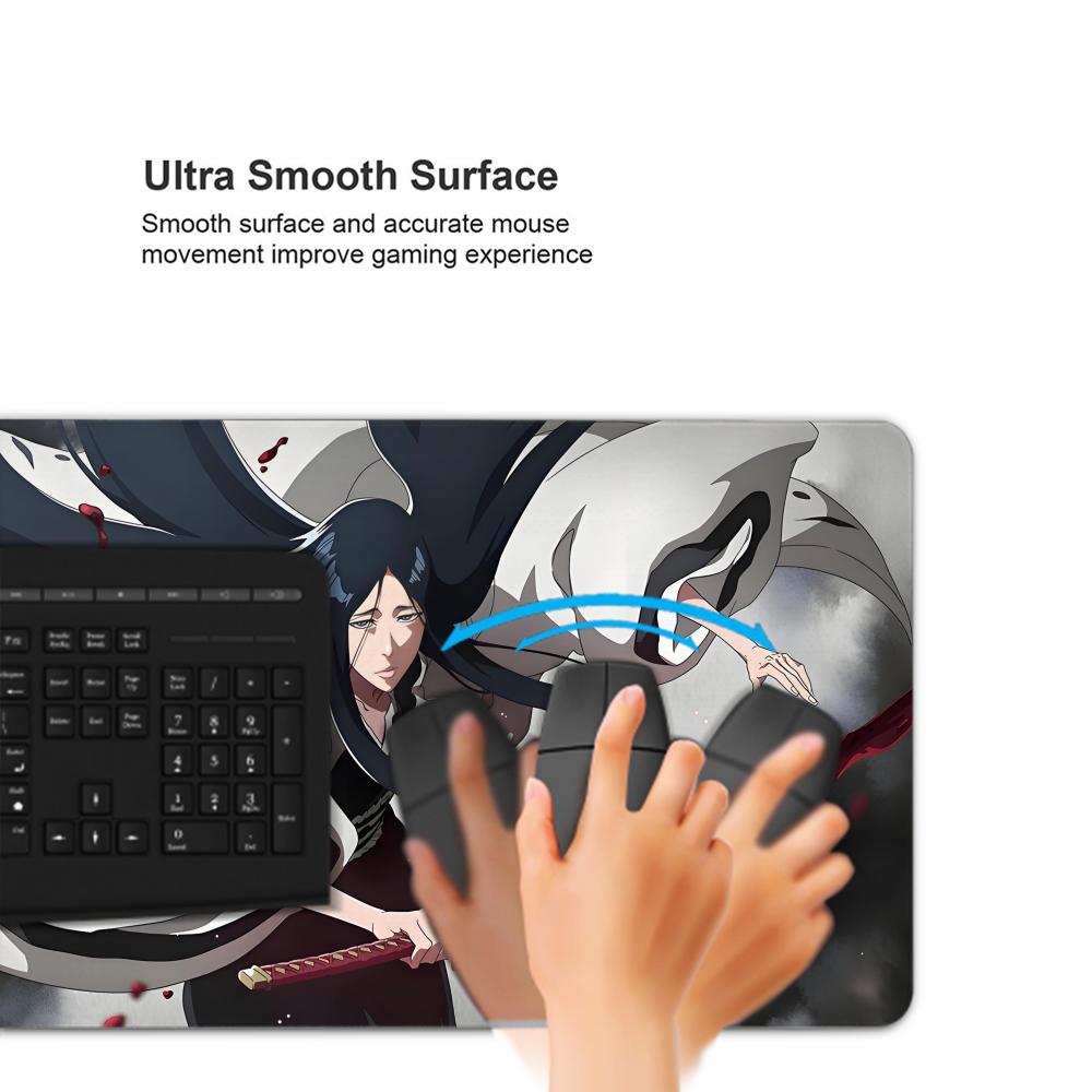 大型マウスパッド黒、白アニメブリーチマウスマットゲームアクセ - Gaming Accessories White のレビューと価格
