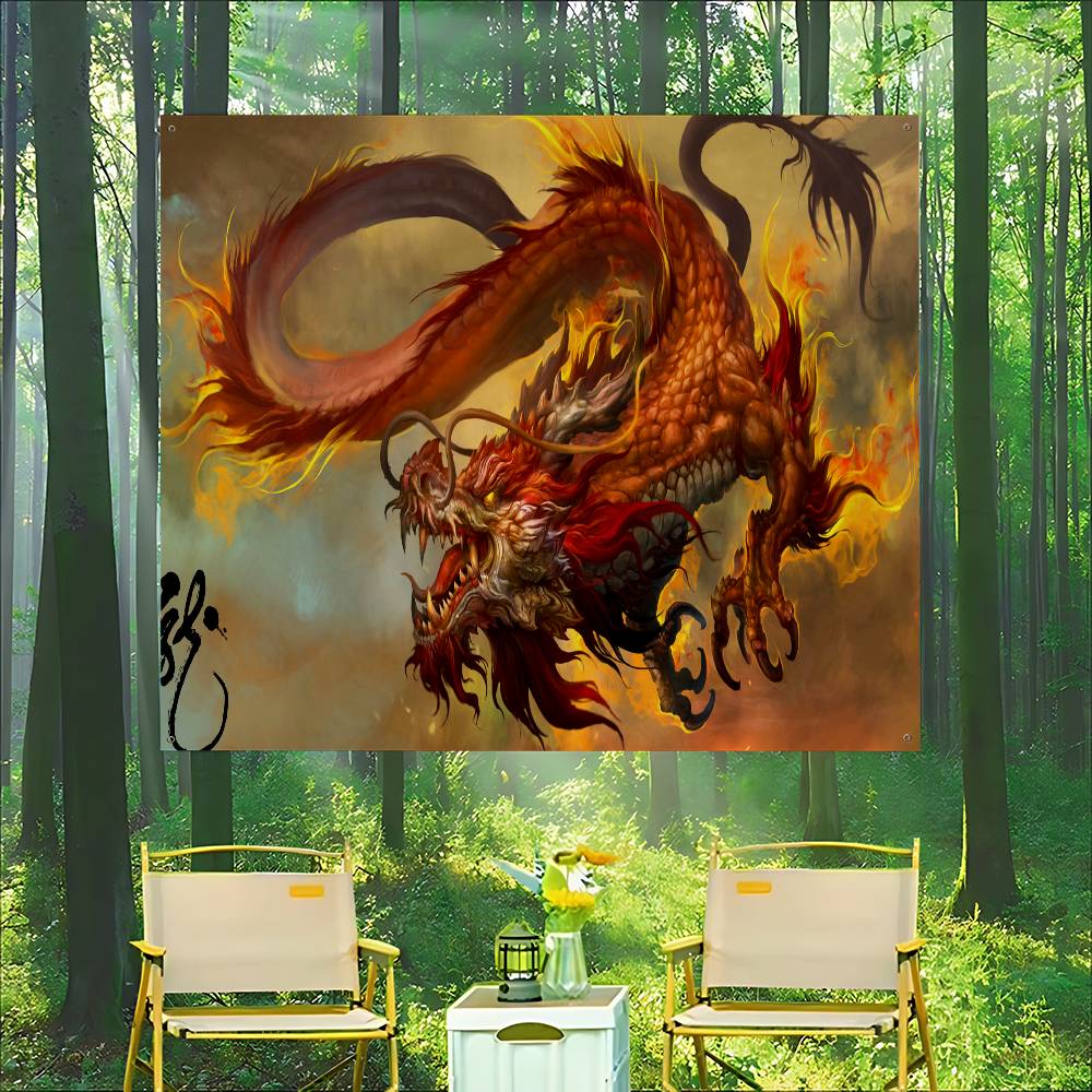 中国のドラゴンゲーミングアクセサリー印刷された大きな旗アート - Gaming Accessories Banner のレビューと価格