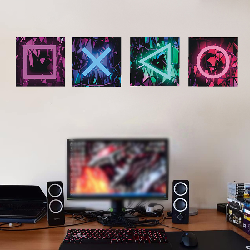 ゲームルームの壁の装飾,ポスター,ステッカー,接着剤,ネオン - Gaming Accessories Wallpaper のレビューと価格