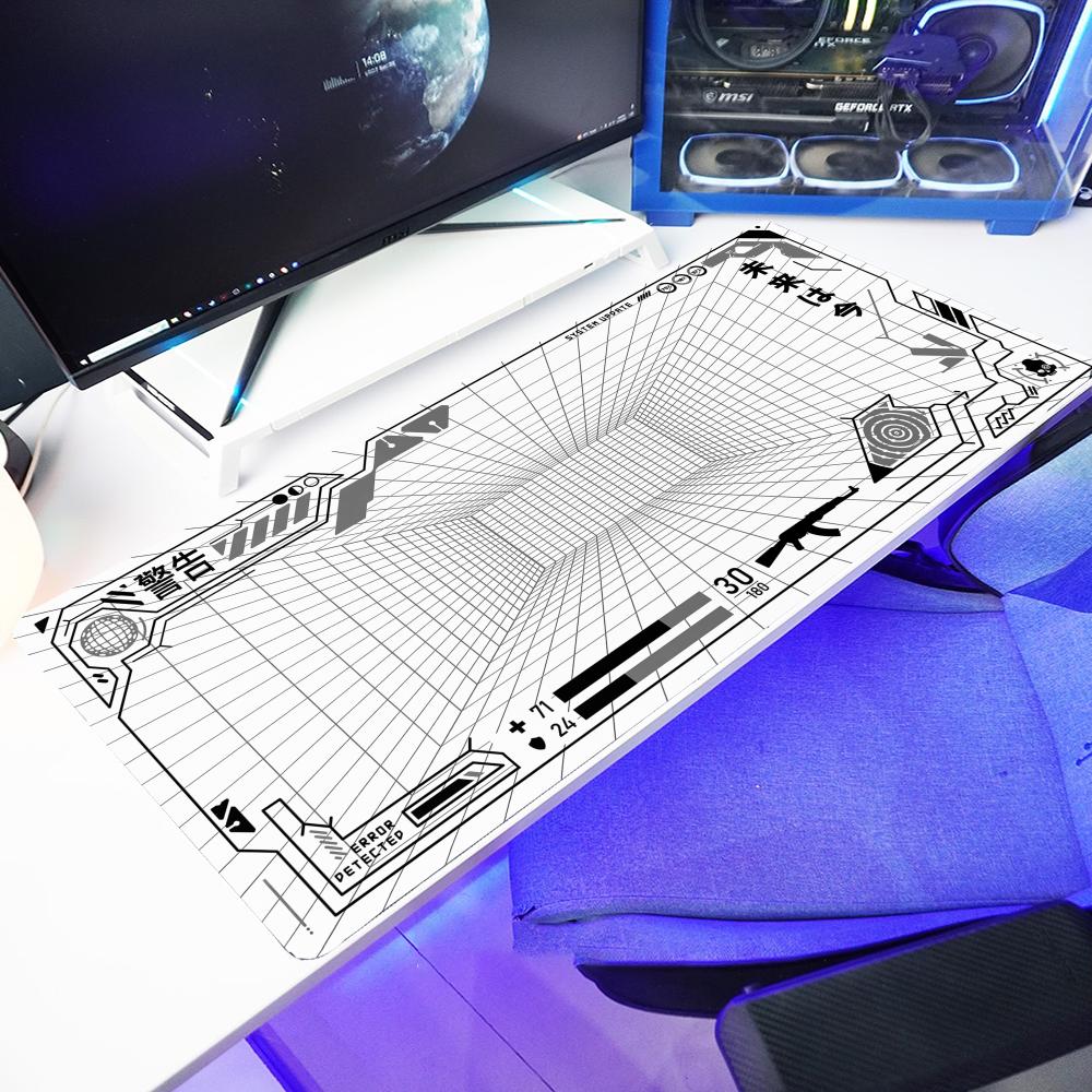 パースペクティブグリッドデスクマット ゲーミングマット パッ - Gaming Accessories White のレビューと価格