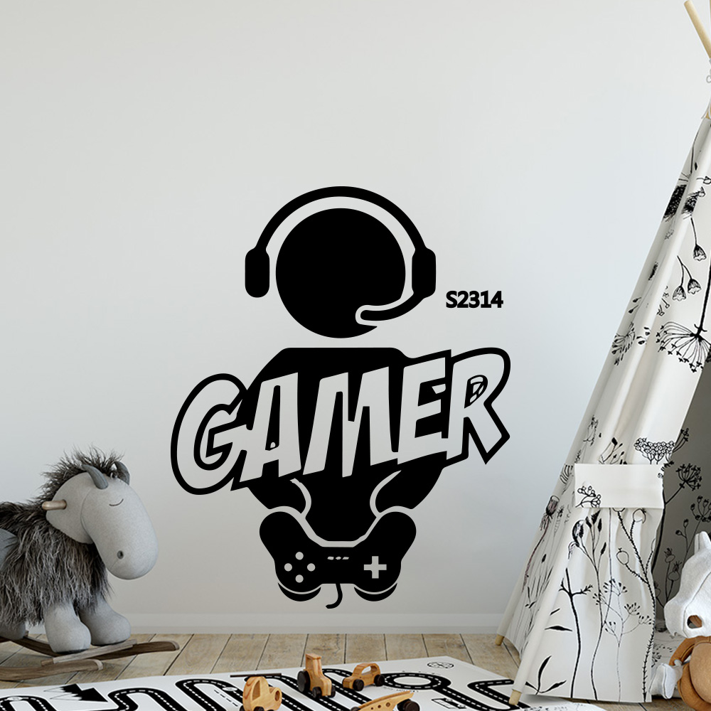 1pc ゲーマー壁アートデカールキッズルームの装飾ゲームハン - Gaming Accessories Wallpaper のレビューと価格