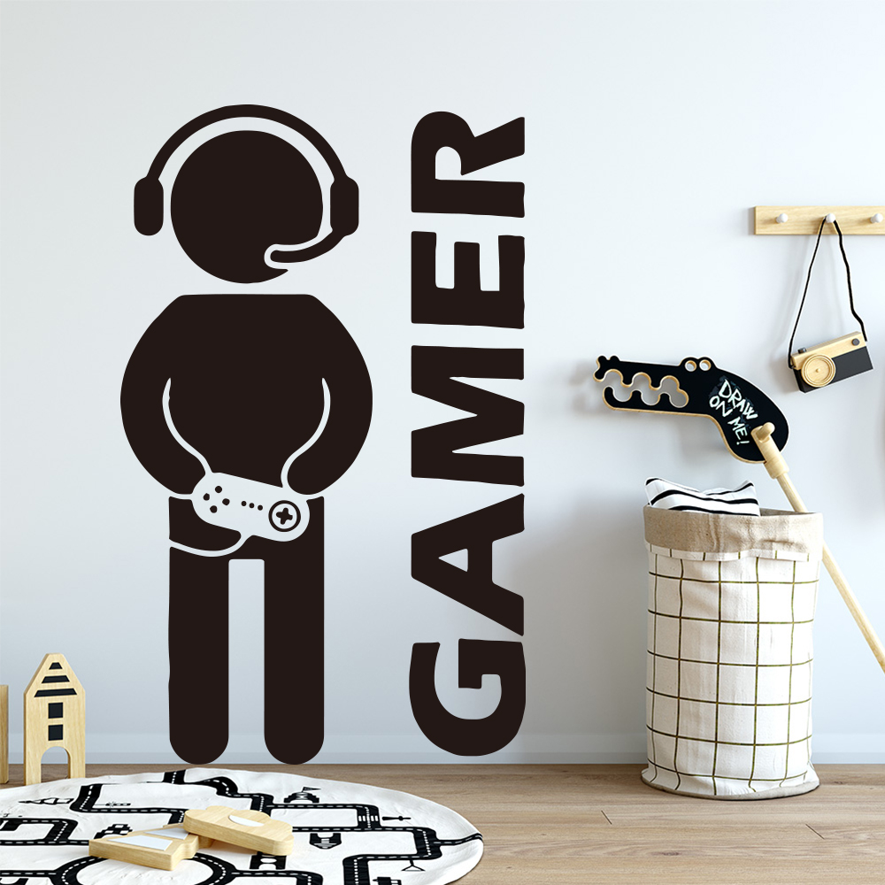 1pc ゲーマー壁アートデカールキッズルームの装飾ゲームハン - Gaming Accessories Wallpaper のレビューと価格